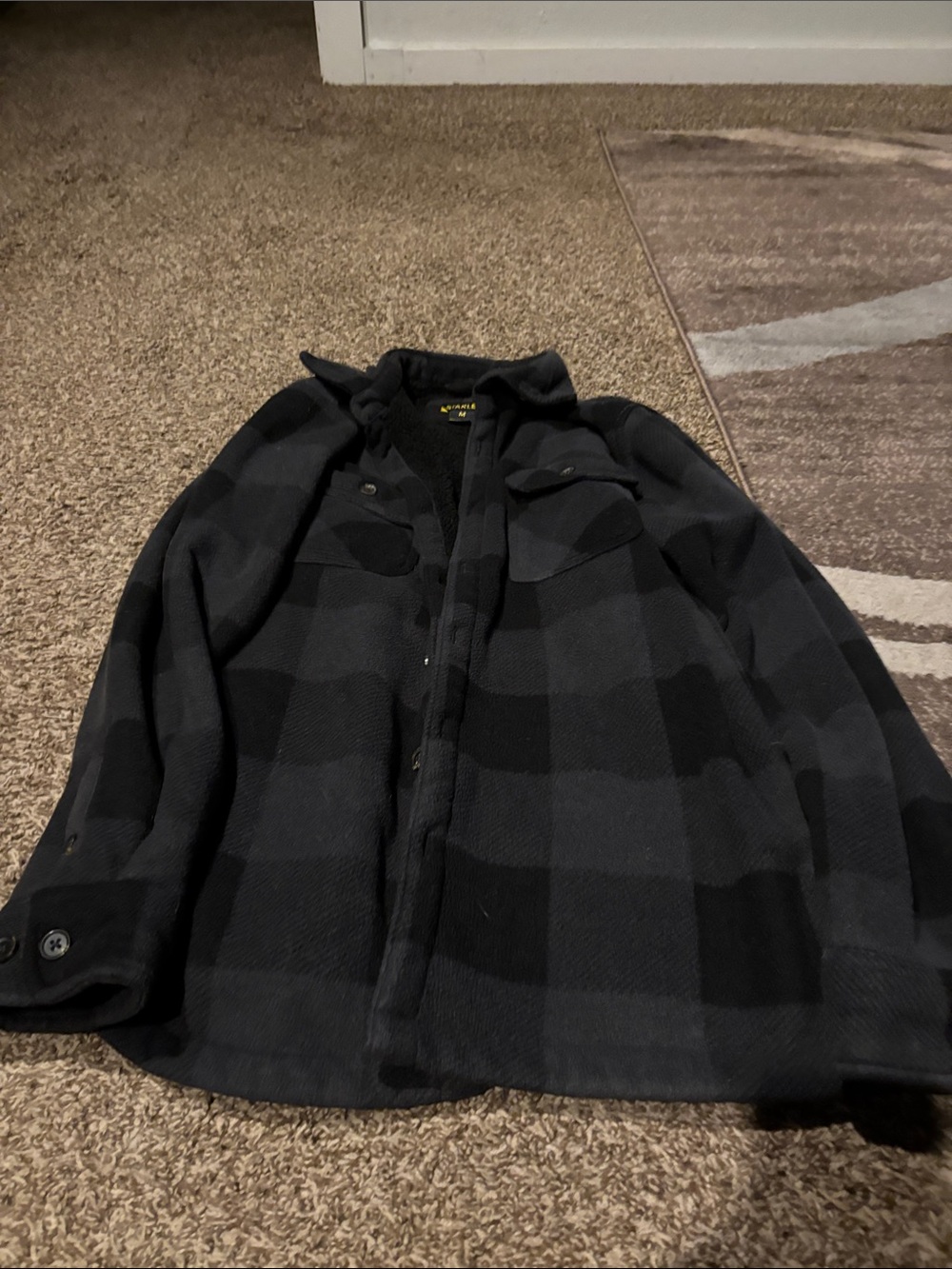 Stanley Black and Charcoal Plaid Field Jacket